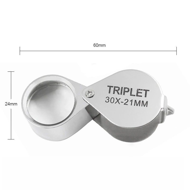 30X Magnifying Glass Loupe Triplet