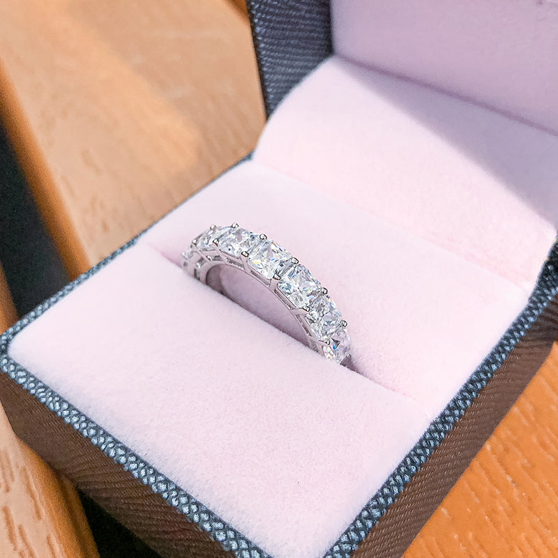 Princess Created White Diamond Full Eternity Ring – AINUOSHI